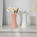 Plastic Imitation Ceramic Flower Vase - Modern Decorative Pot for Home and Office