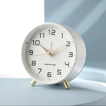 Nordic Luxury Silent Alarm Clock - Modern Metal Desk Clock