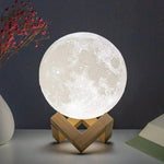 8cm Moon Lamp LED Night Light with Stand – Starry Bedroom Decor