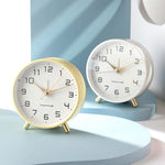 Nordic Luxury Silent Alarm Clock - Modern Metal Desk Clock