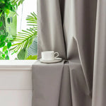 Light Grey Blackout Curtains for Bedroom-Full Light Blocking Thermal Insulated Drapes for Living Room