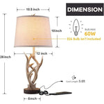 Rustic Antler Table Lamp Set of 2 - Western Style 26