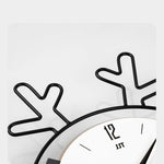 Swingable Deer Wall Clock - Nordic Wood, Modern Quartz Art