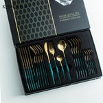 24Pcs Golden Stainless Steel Cutlery Set 