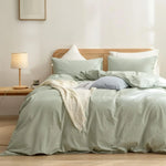 Bed Cover Set 100% Washed Cotton Linen Feel Super Soft Comfortable Chic Lightweight 3 Pcs Home Bedding Set, Bedspread