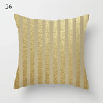 Gold Element Printed Pillowcase – Decorative Sofa and Bed Cushion Cover for Home and Car Decor