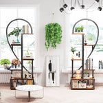 6-Tier Half Heart Shape Metal Plant Stand 