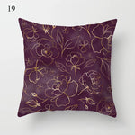 Gold Element Printed Pillowcase – Decorative Sofa and Bed Cushion Cover for Home and Car Decor