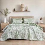 7-Piece Floral Comforter Set - Reversible Cotton Bedding with Sheets