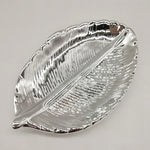 Ceramic Leaf Plate Jewelry and Dessert Tray - Decorative Trinket Dish 