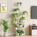 S-Shaped Plant Stand with Grow Lights, Indoor Plant Shelf