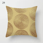 Gold Element Printed Pillowcase – Decorative Sofa and Bed Cushion Cover for Home and Car Decor