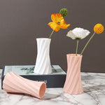 Plastic Imitation Ceramic Flower Vase - Modern Decorative Pot for Home and Office