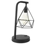 Vintage Industrial Geometric LED Table Lamp – Battery Operated Bedside Light