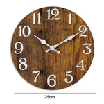 Vintage Wooden Wall Clock – 10-Inch Round Silent Analog Clock