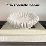 Decorative Ruffle Bowl for Serving and Home Decor - Resin Antique Design