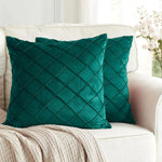 Velvet Quilted Diamond Lattice Cushion Cover – Soft Decorative Cushion Cover for Home Decor 