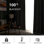 Full Blackout Curtains for Bedroom - Thermal Insulated Linen Drapes for Living Room