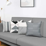 Nordic Gray White Geometric Pillowcase – Customizable Home Decor Cushion Cover for Living Room Sofa