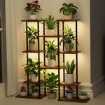 Minimalist Stacked  Indoor Metal Plant Stand with Grow Lights