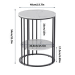 2-Tier Round Sintered Stone End Table