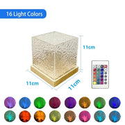 Dynamic Rotating Water Ripple Projector Night Light – 16 Colors Flame Crystal Lamp