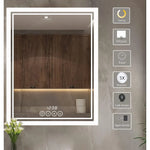 Large Rectangular Bathroom Mirror with Wall Light - LED Lighting, Anti-Fog, Dimmable Mirror