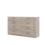 Loft 8-Drawer Double Dresser in Truffle Oak - Modern Vanity Table Bedroom Furniture