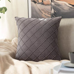 Velvet Quilted Diamond Lattice Cushion Cover – Soft Decorative Cushion Cover for Home Decor 