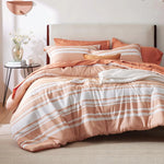 7-Piece Striped Comforter Set - All-Season Bedding with Pillow Shams, Sheets, and Bedspread