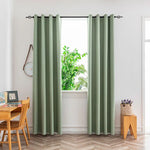 Green Blackout Curtains for Living Room - Full Light Blocking Thermal Insulated