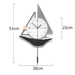 Sailboat Shaped Wall Clock - Nordic Modern Swinging Art