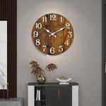 Vintage Wooden Wall Clock – 10-Inch Round Silent Analog Clock