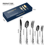 20-Piece Explosive Pattern Stainless Steel Cutlery Set – Stylish Dinnerware