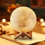 8cm Moon Lamp LED Night Light with Stand – Starry Bedroom Decor