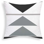 Nordic Gray White Geometric Pillowcase – Customizable Home Decor Cushion Cover for Living Room Sofa