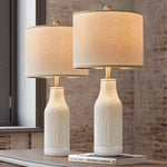  Set of 2 Modern Green Ceramic Table Lamps - 23.75