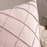 Velvet Quilted Diamond Lattice Cushion Cover – Soft Decorative Cushion Cover for Home Decor 