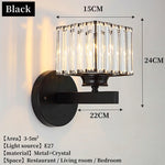 Nordic Simple LED Wall Lamp - Modern Luxury Crystal Sconce for Living Room & Restaurant 