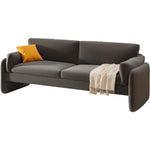 Modern Grey Bouclé Sofa with Embedded Armrest and Deep Seat - Cozy 3-Seater Couch