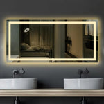 48x24 Inch LED Bathroom Mirror - Large Frameless Smart Mirror