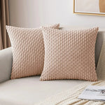 Corduroy Throw Pillow Cover – Soft Plush Striped Cushion Cover for Sofa, Bed, and Living Room Décor