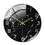 Round Marble Acrylic Wall Clock – Silent Decor for Home & Office