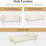 Convertible Futon Sofa Bed with Memory Foam - Stylish & Compact Loveseat