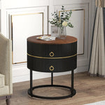 Modern 2-Drawer Nightstand with Metal Frame – Stylish Bedside Table for Bedroom & Living Room