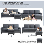 Shintenchi Convertible Sectional Sofa - Modern L-Shaped Couch with Reversible Chaise