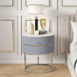 Modern 2-Drawer Nightstand with Metal Frame – Stylish Bedside Table for Bedroom & Living Room