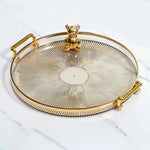 Elegant Serving Tray with Handles - Stylish Round Food & Display Tray