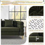 TrendWave 2-Piece Velvet Living Room Sofa Set with Deep Seat Design & Gold Metal Legs