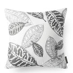 Customizable Gray Geometric Flower Leaf Linen Pillowcase – Sofa Cushion Cover Home Decor